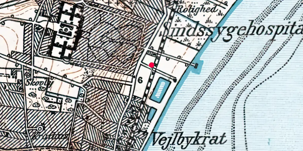 Historisk kort over Risskov Strandpark Letbanestation