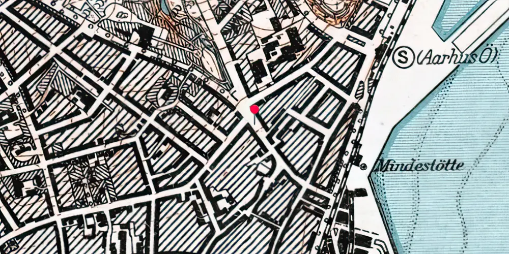 Historisk kort over Nørreport Aarhus Letbanestation