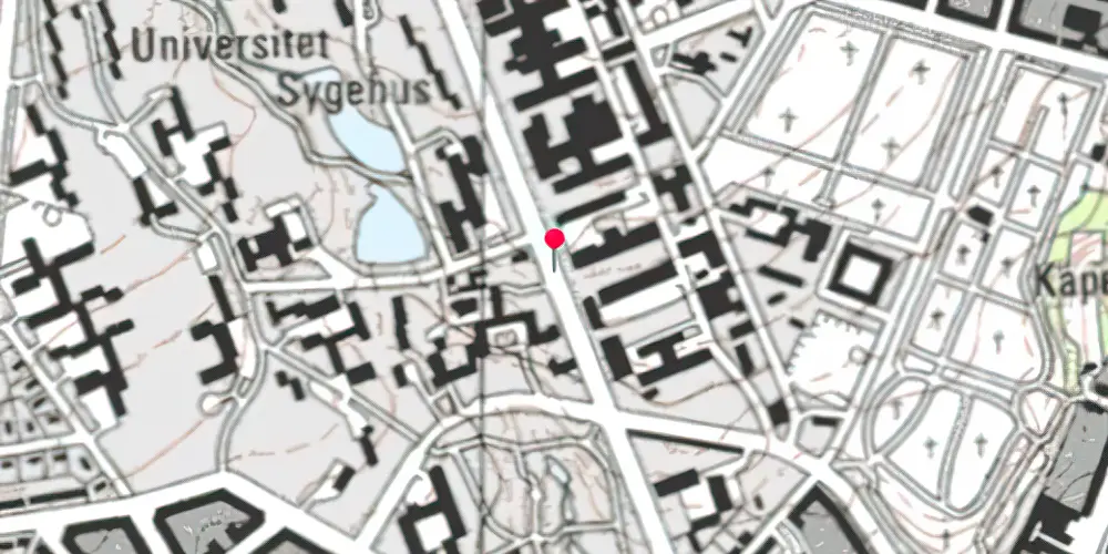 Historisk kort over Universitetsparken Letbanestation