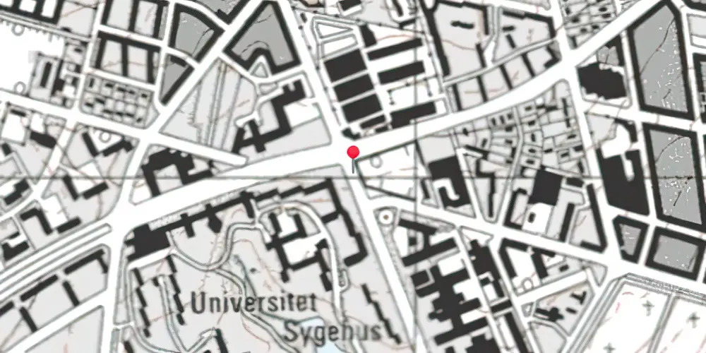Historisk kort over Aarhus Universitet (Ringgaden) Letbanestation