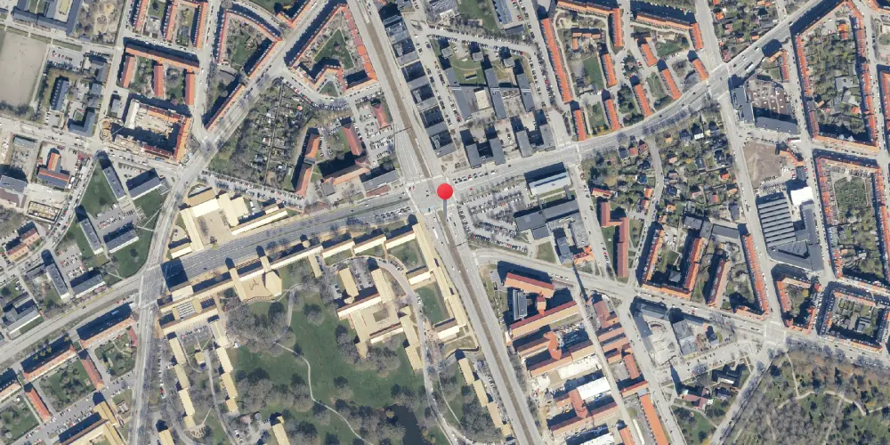 Historisk kort over Aarhus Universitet (Ringgaden) Letbanestation