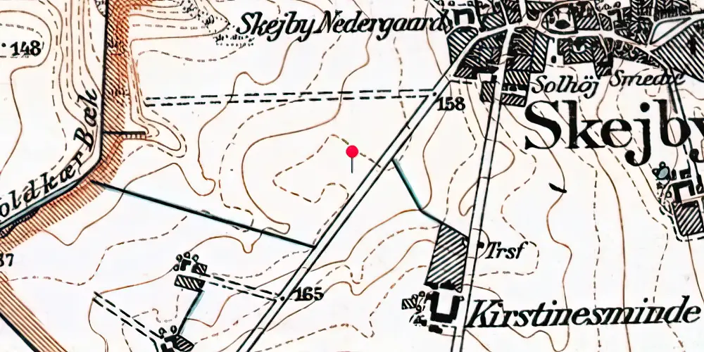 Historisk kort over Gl. Skejby (Agro Food Park) Letbanestation