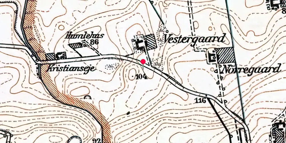 Historisk kort over Humlehuse Letbanestation