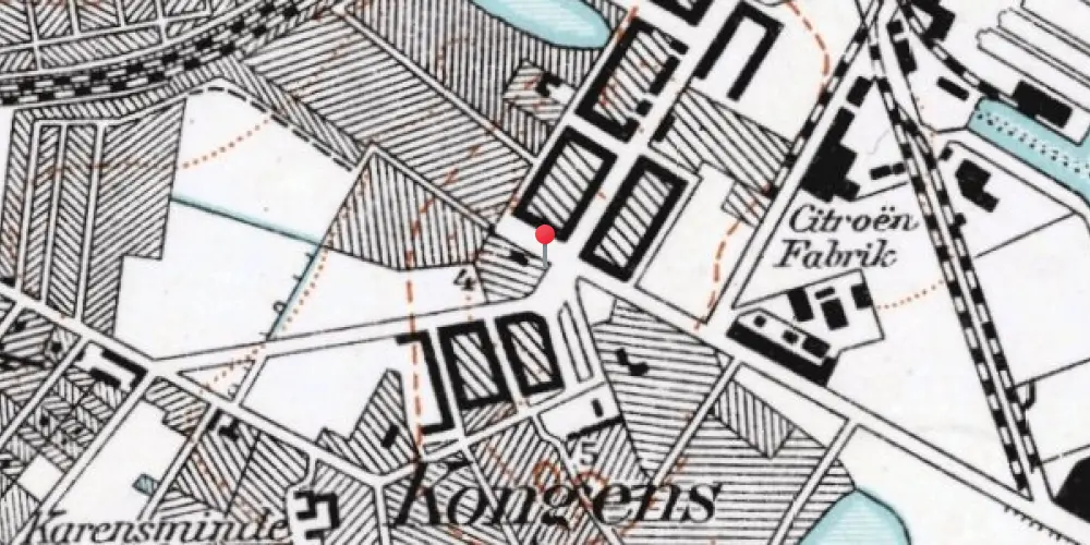 Historisk kort over Mozarts Plads Metrostation