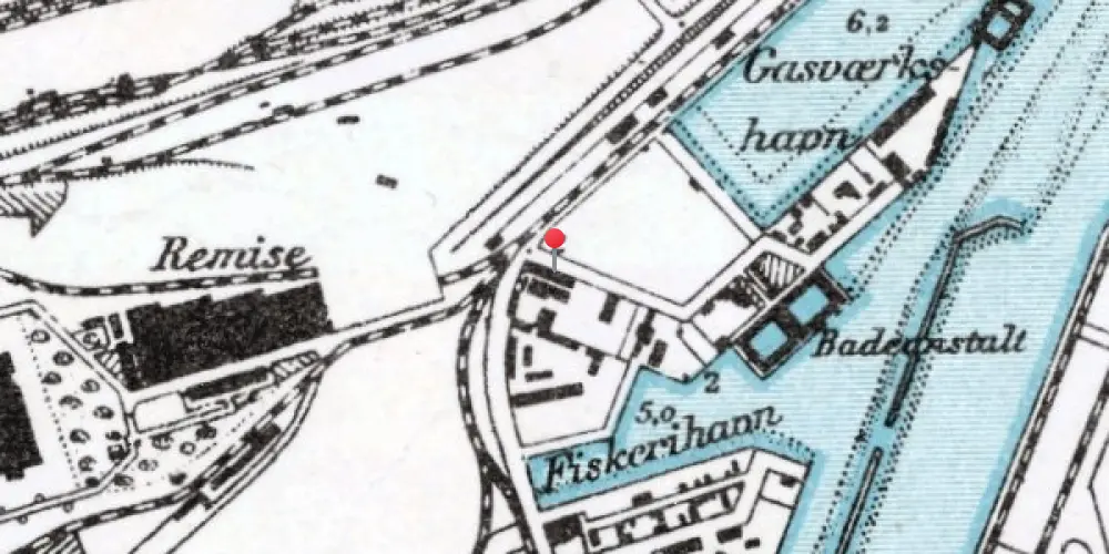Historisk kort over Havneholmen Metrostation