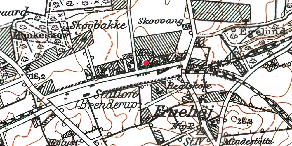 Historisk kort over Brenderup Station