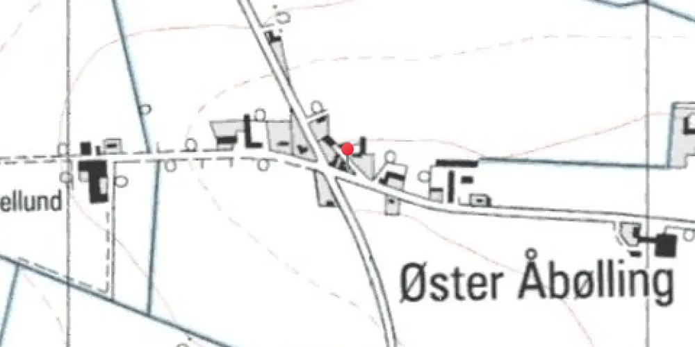 Historisk kort over Øster Åbølling Station [1911-1920]