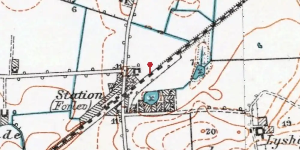 Historisk kort over Forlev Station [1873-1900]