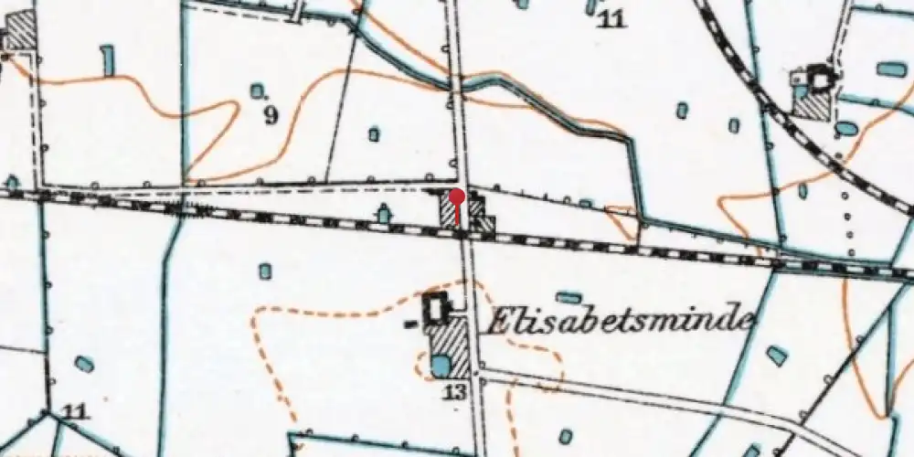 Historisk kort over Erikstrup Trinbræt