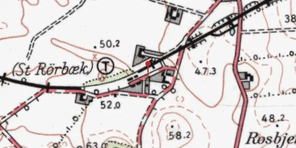 Historisk kort over Rørbæk Billetsalgssted [1893-1904]