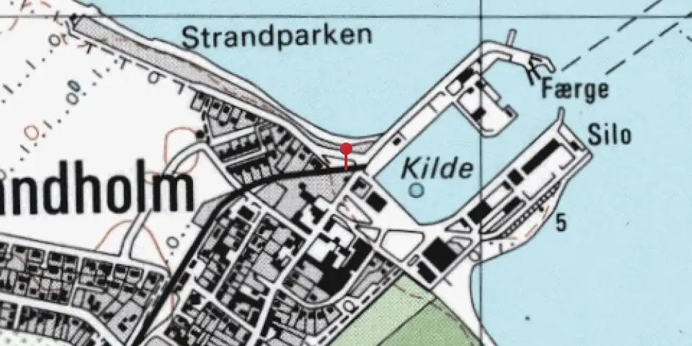 Historisk kort over Bandholm Havn Trinbræt
