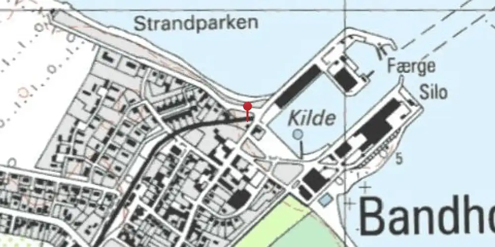 Historisk kort over Bandholm Havn Trinbræt