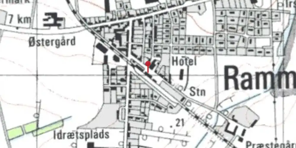 Historisk kort over Ramme Station [1879-1903]