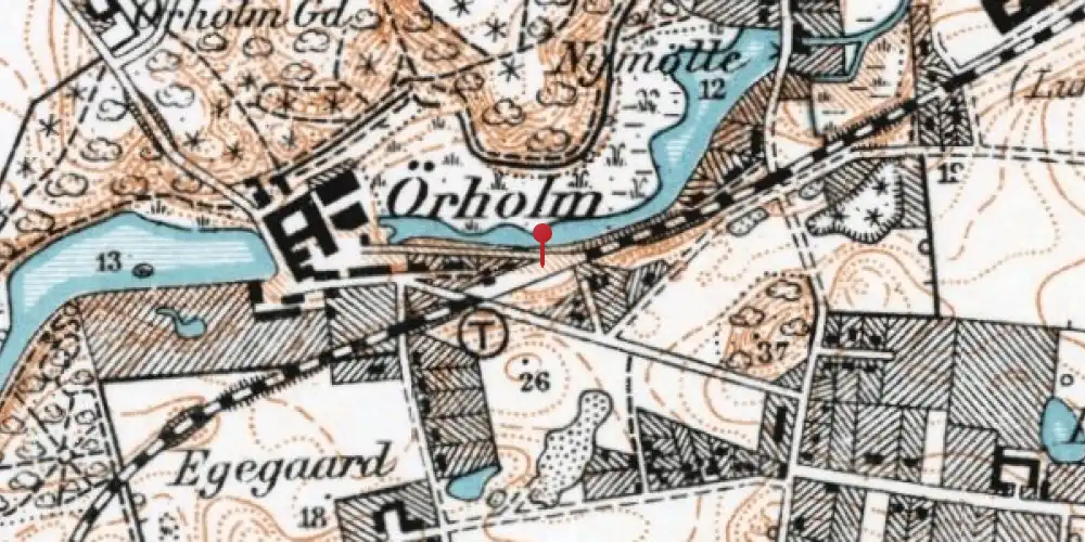 Historisk kort over Ørholm Station