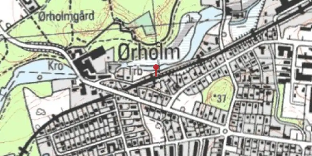 Historisk kort over Ørholm Station