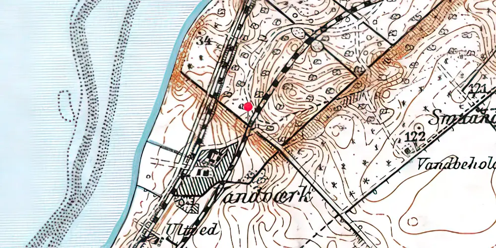 Historisk kort over Staurbyskov Trinbræt 