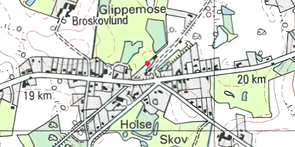 Historisk kort over Holse Station