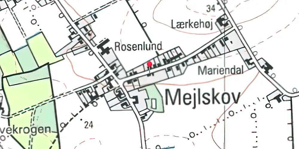 Historisk kort over Mejlskov Station