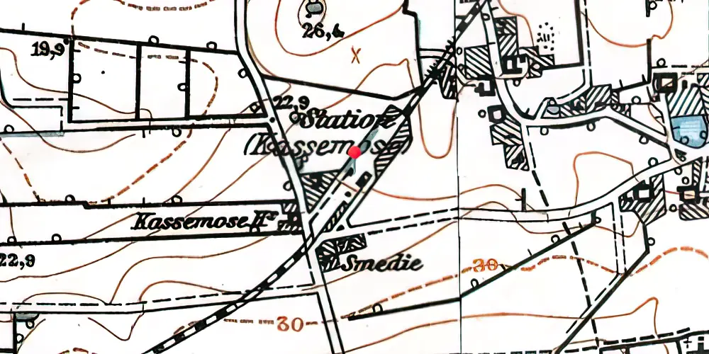 Historisk kort over Kassemose Station