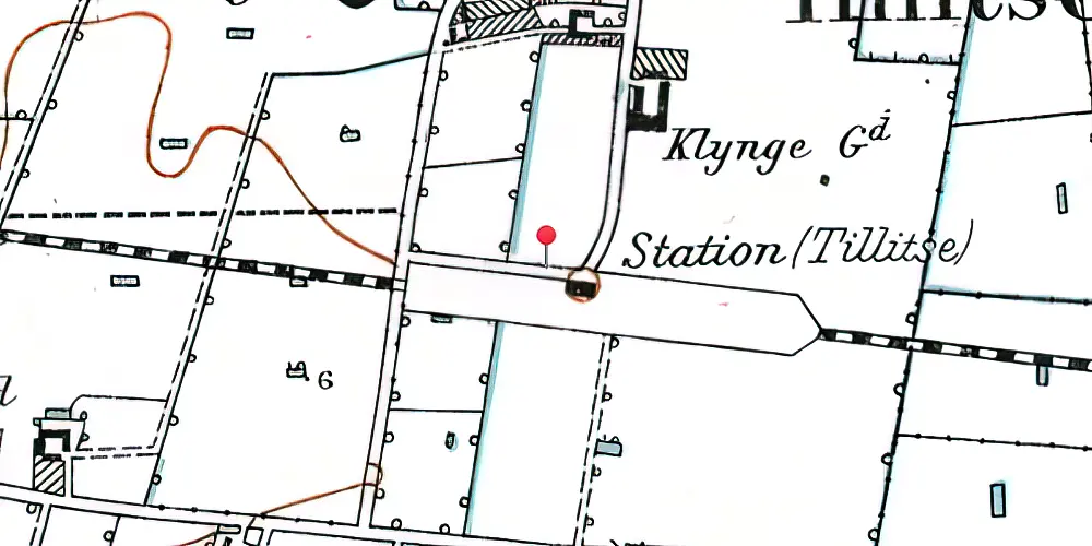 Historisk kort over Tillitse Station
