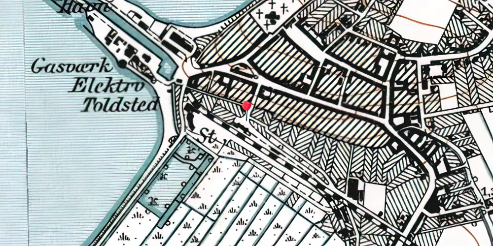 Historisk kort over Bogense Station