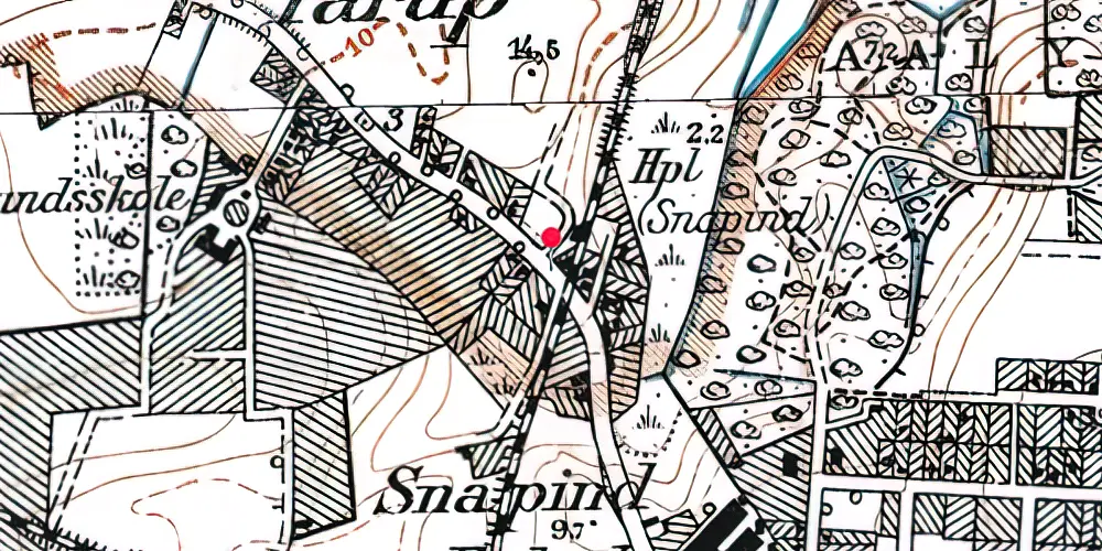 Historisk kort over Snapind Holdeplads