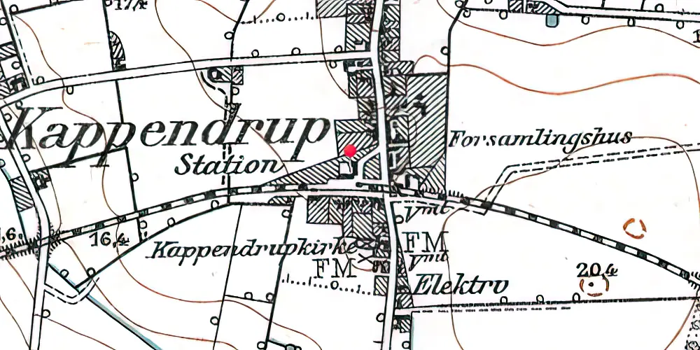 Historisk kort over Kappendrup Station