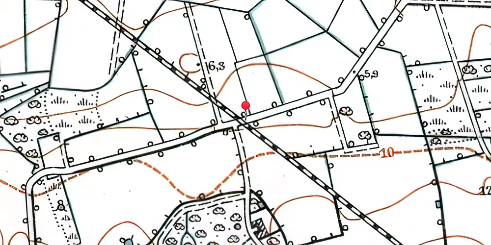 Historisk kort over Harritslev Trinbræt 