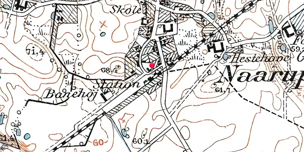Historisk kort over Nårup Station 