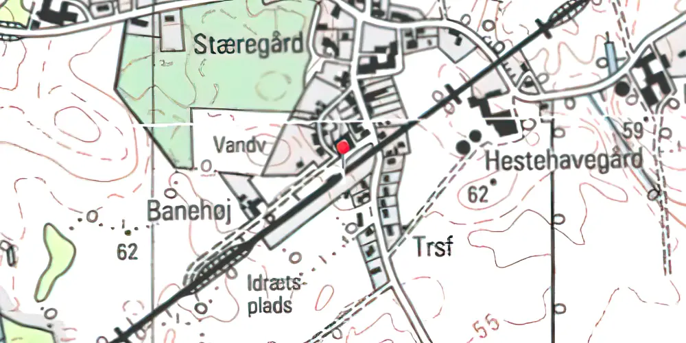 Historisk kort over Nårup Station 