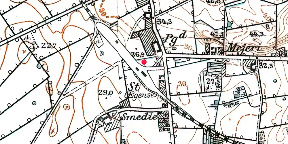 Historisk kort over Egense Station
