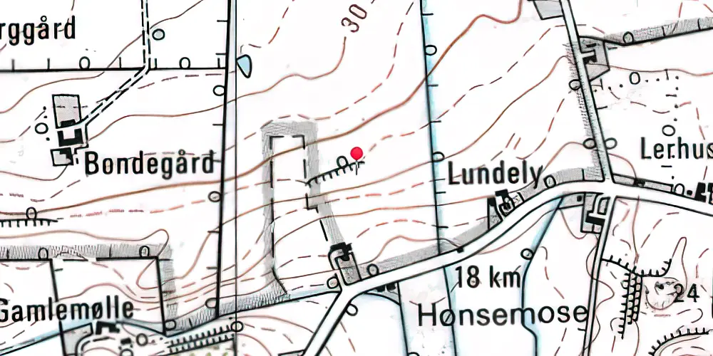 Historisk kort over Nakkebølle Trinbræt