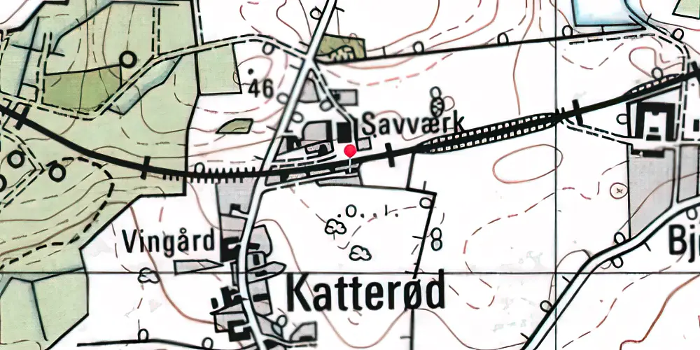 Historisk kort over Katterød Station