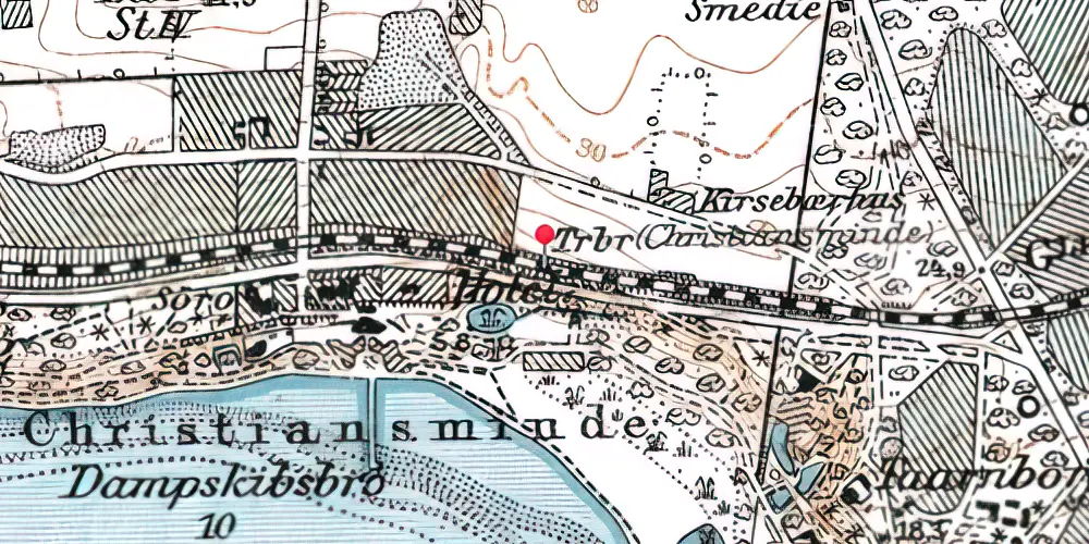 Historisk kort over Kristiansminde Trinbræt