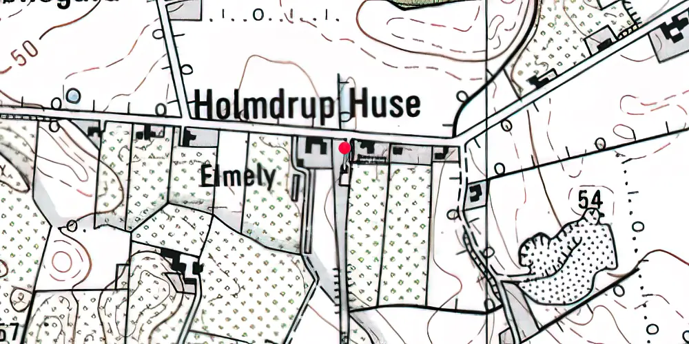 Historisk kort over Holmdrup Holdeplads