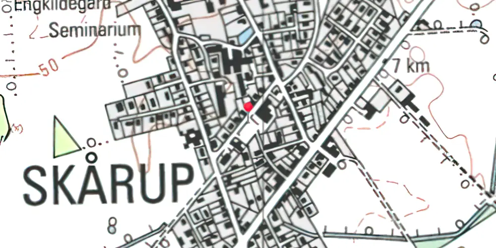 Historisk kort over Skårup Station
