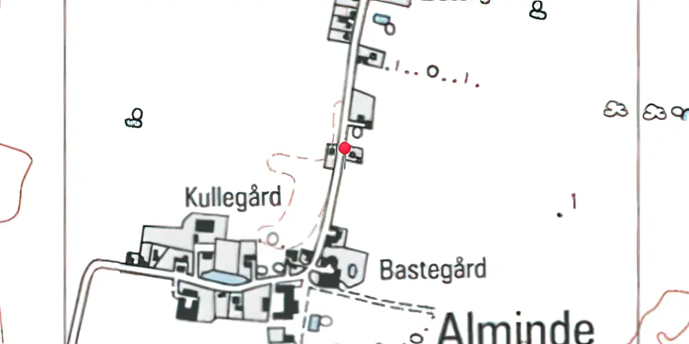 Historisk kort over Bastegård Trinbræt