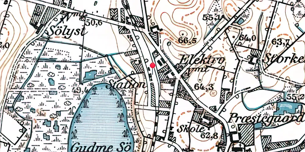 Historisk kort over Gudme Station