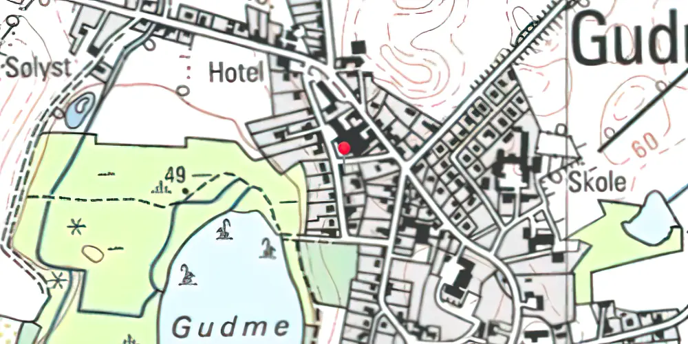 Historisk kort over Gudme Station