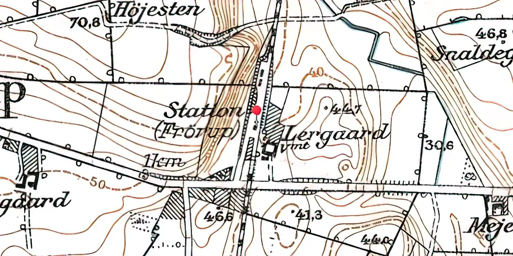 Historisk kort over Frørup Station 