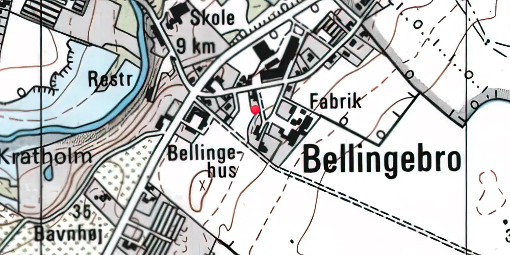 Historisk kort over Bellinge Station