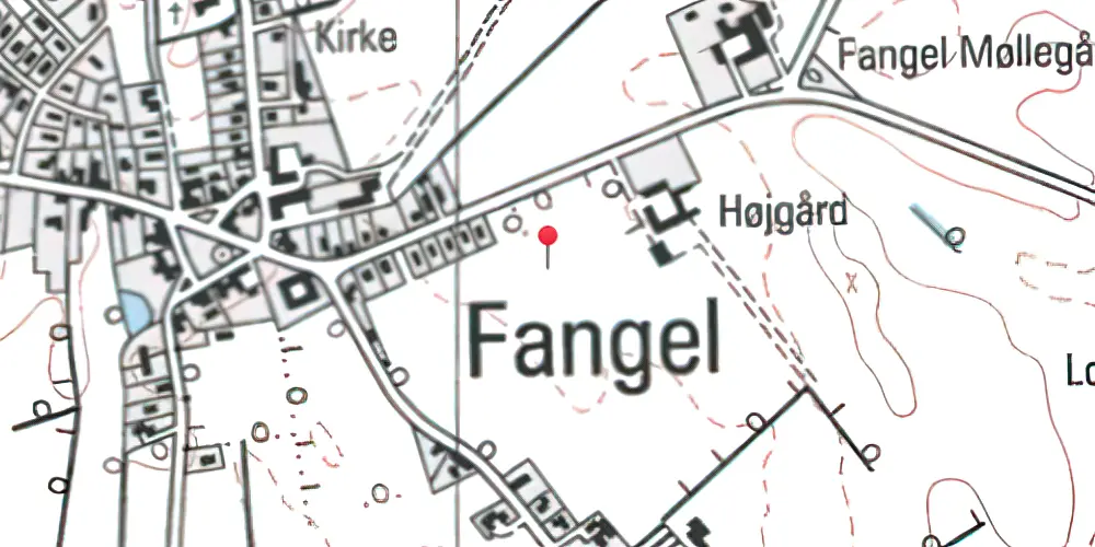 Historisk kort over Fangel Station 