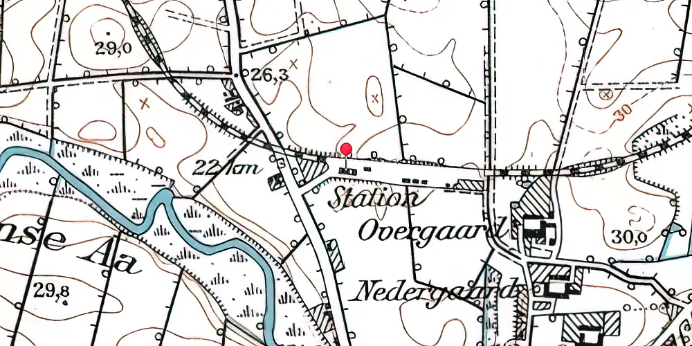 Historisk kort over Brobyværk Station