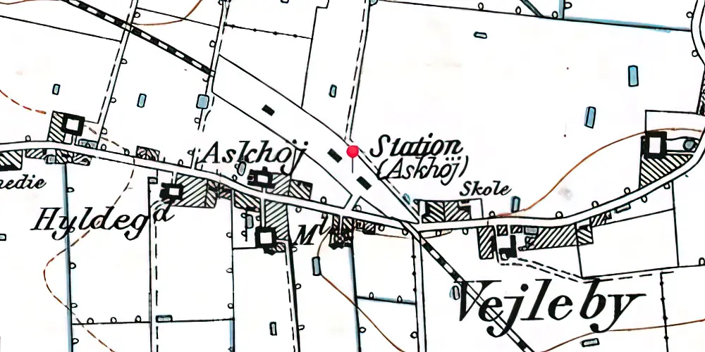 Historisk kort over Askhøj Station