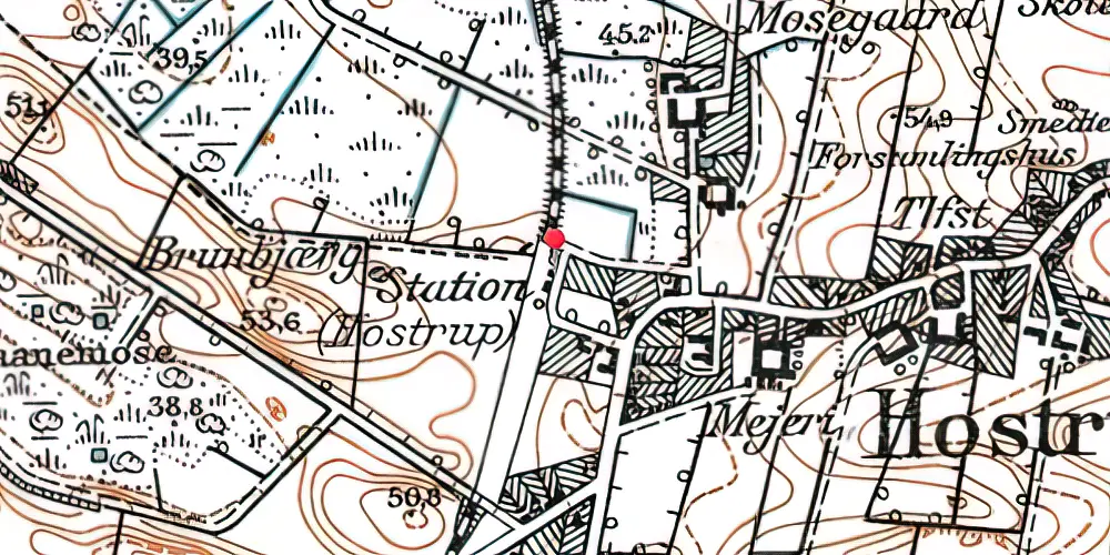 Historisk kort over Håstrup Station