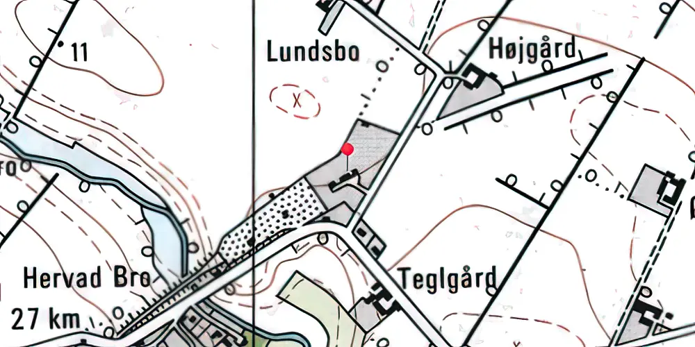 Historisk kort over Lamdrup Station 