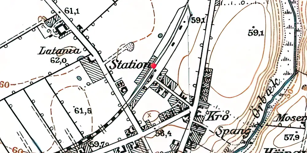 Historisk kort over Ørbæk Station