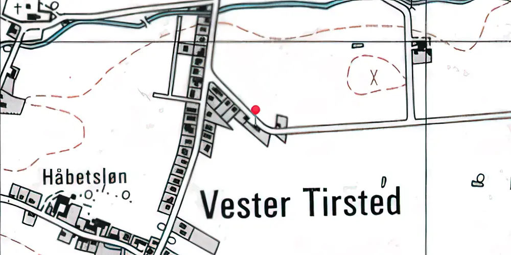 Historisk kort over Vester Tirsted Station