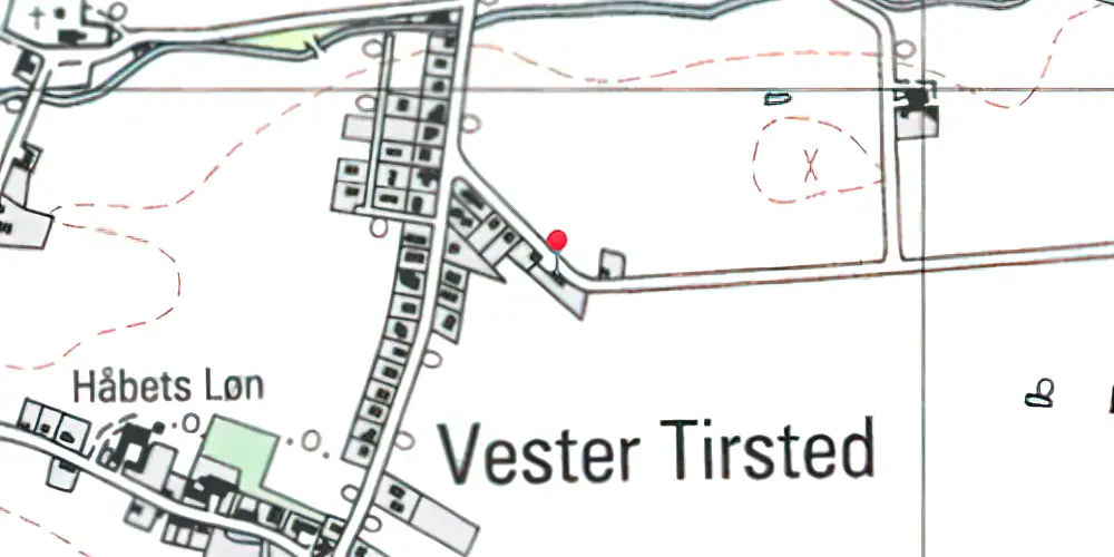 Historisk kort over Vester Tirsted Station 