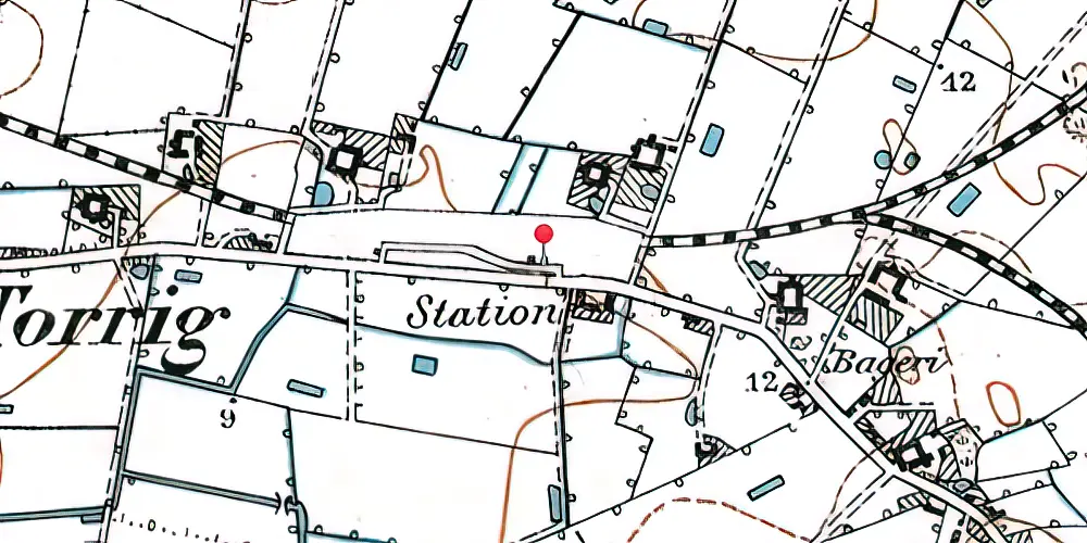 Historisk kort over Torrig Station